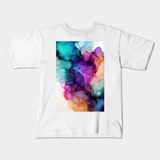 Rainbow Effect - Abstract Alcohol Ink Art Kids T-Shirt